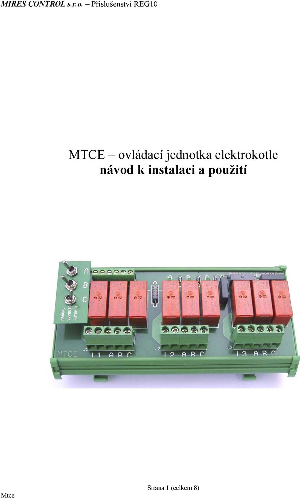 ovládací jednotka elektrokotle