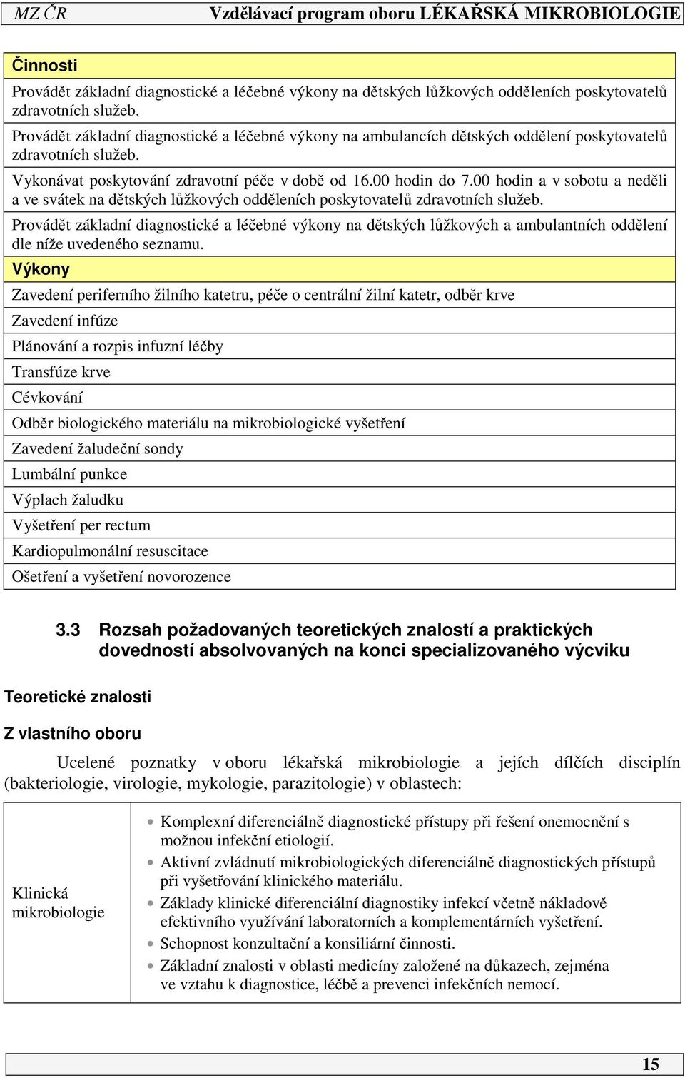 00 hodin a v sobotu a neděli a ve svátek na dětských lůžkových odděleních poskytovatelů zdravotních služeb.