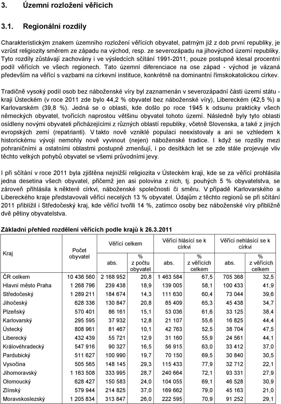 Tato územní diferenciace na ose západ - východ je vázaná především na s vazbami na církevní instituce, konkrétně na dominantní římskokatolickou církev.