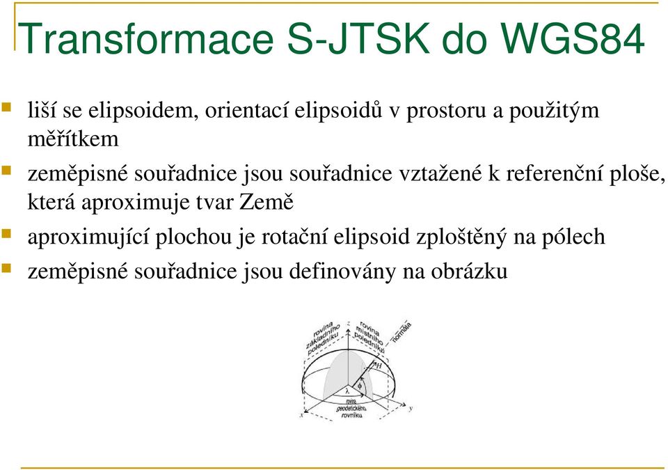 k referenční ploše, která aproximuje tvar Země aproximující plochou je