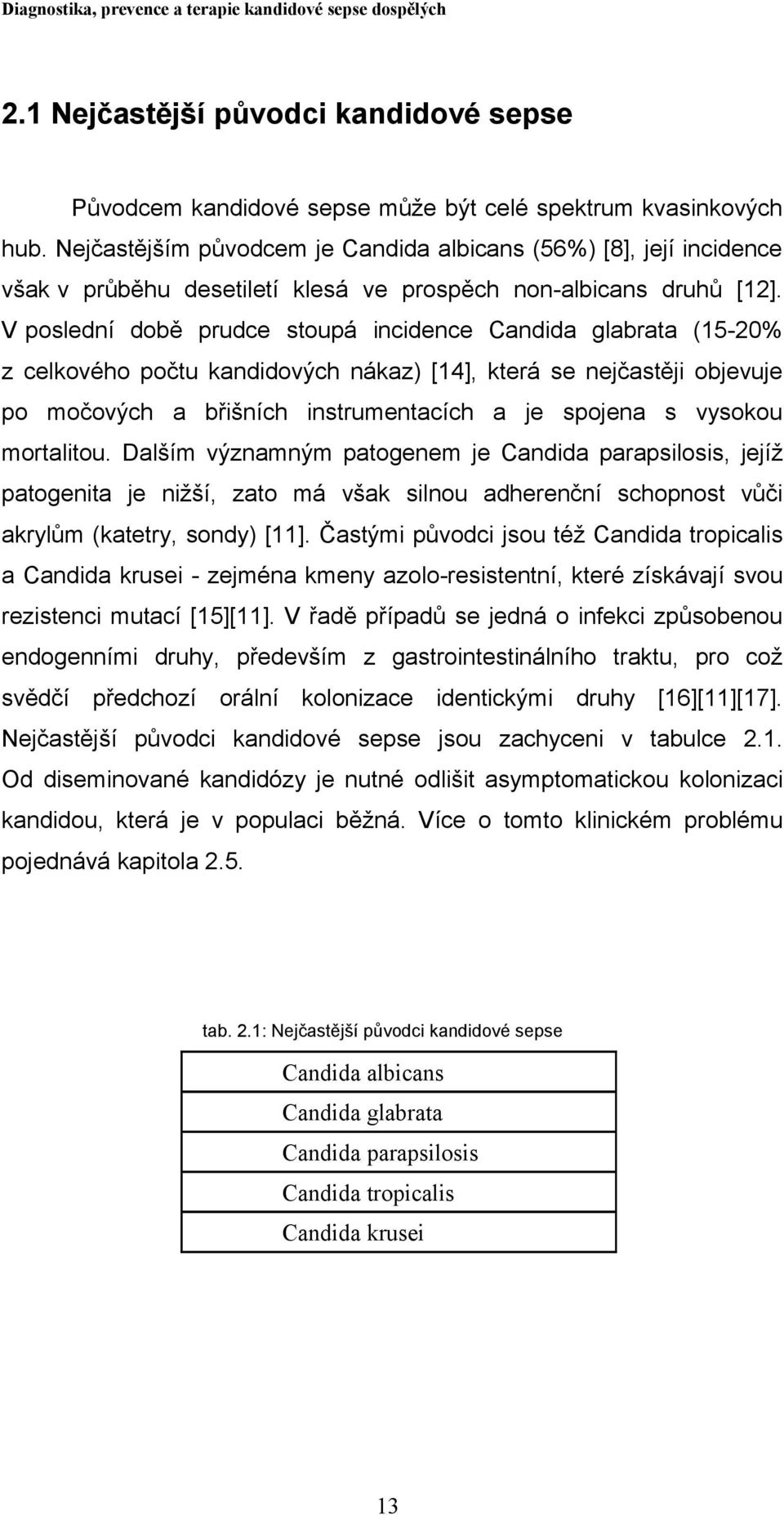 V poslední době prudce stoupá incidence Candida glabrata (15-20% z celkového počtu kandidových nákaz) [14], která se nejčastěji objevuje po močových a břišních instrumentacích a je spojena s vysokou