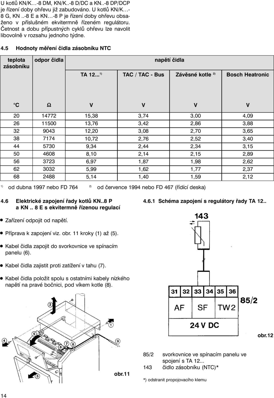 .. 1) TAC / TAC - Bus Závěsné kotle 2) Bosch Heatronic C Ω V V V V 20 14772 15,38 26 11500 32 9043 38 7174 44 5730 50 4608 56 3723 62 3032 68 2488 13,76 12,20 10,72 9,34 8,10 6,97 5,99 5,14 3,74 3,42