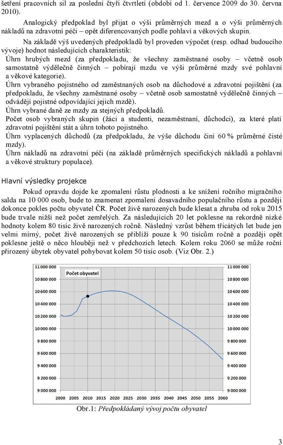 Na základě výš uvedených předpokladů byl proveden výpočet (resp.