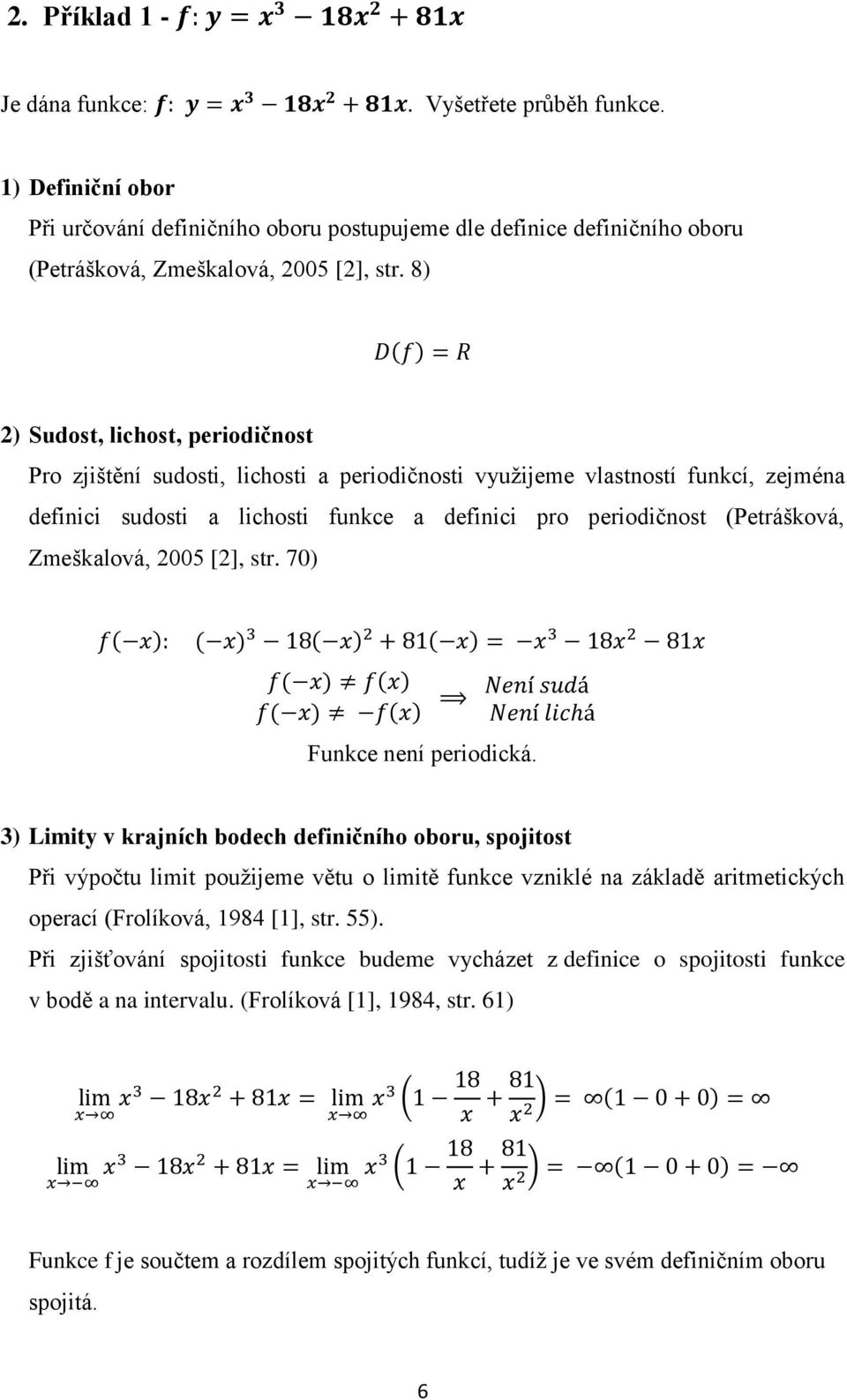 Zmeškalová, 2005 [2], str. 70) Funkce není periodická.