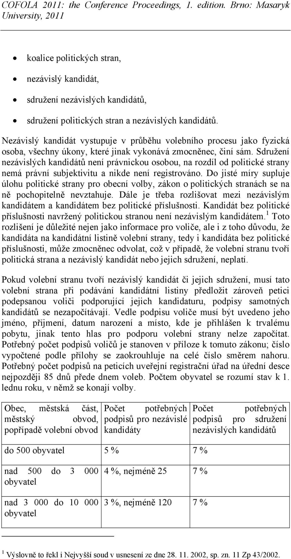 Sdružení nezávislých kandidátů není právnickou osobou, na rozdíl od politické strany nemá právní subjektivitu a nikde není registrováno.