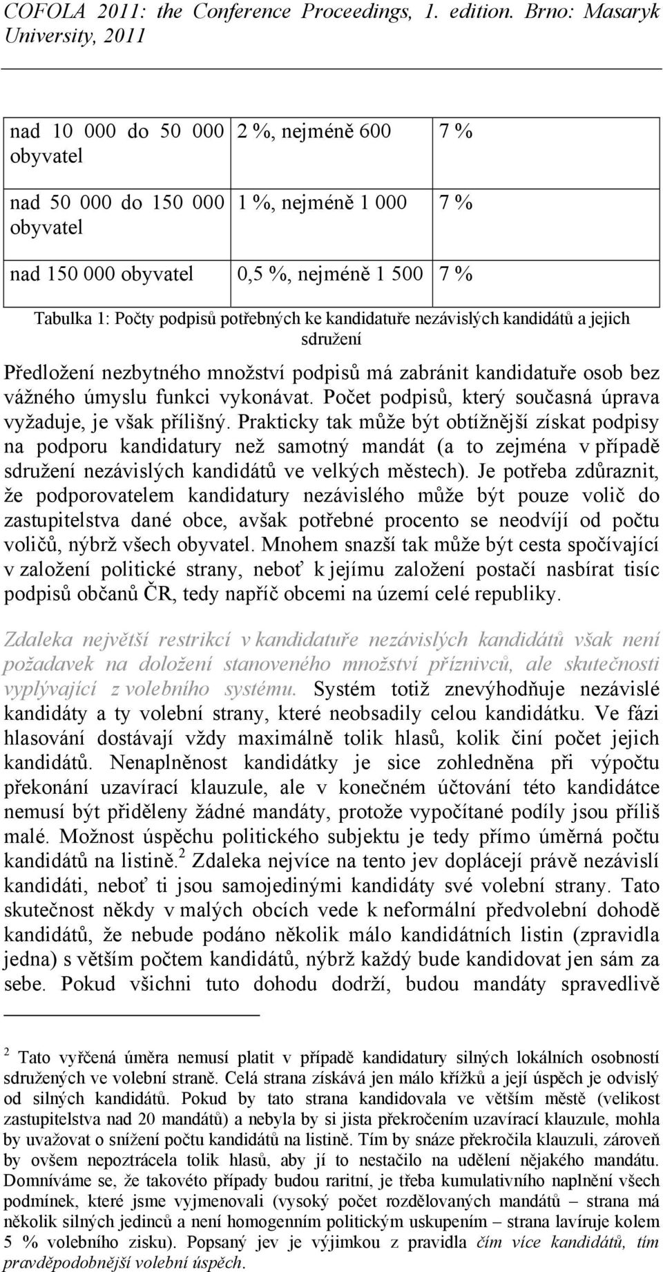 Počet podpisů, který současná úprava vyžaduje, je však přílišný.