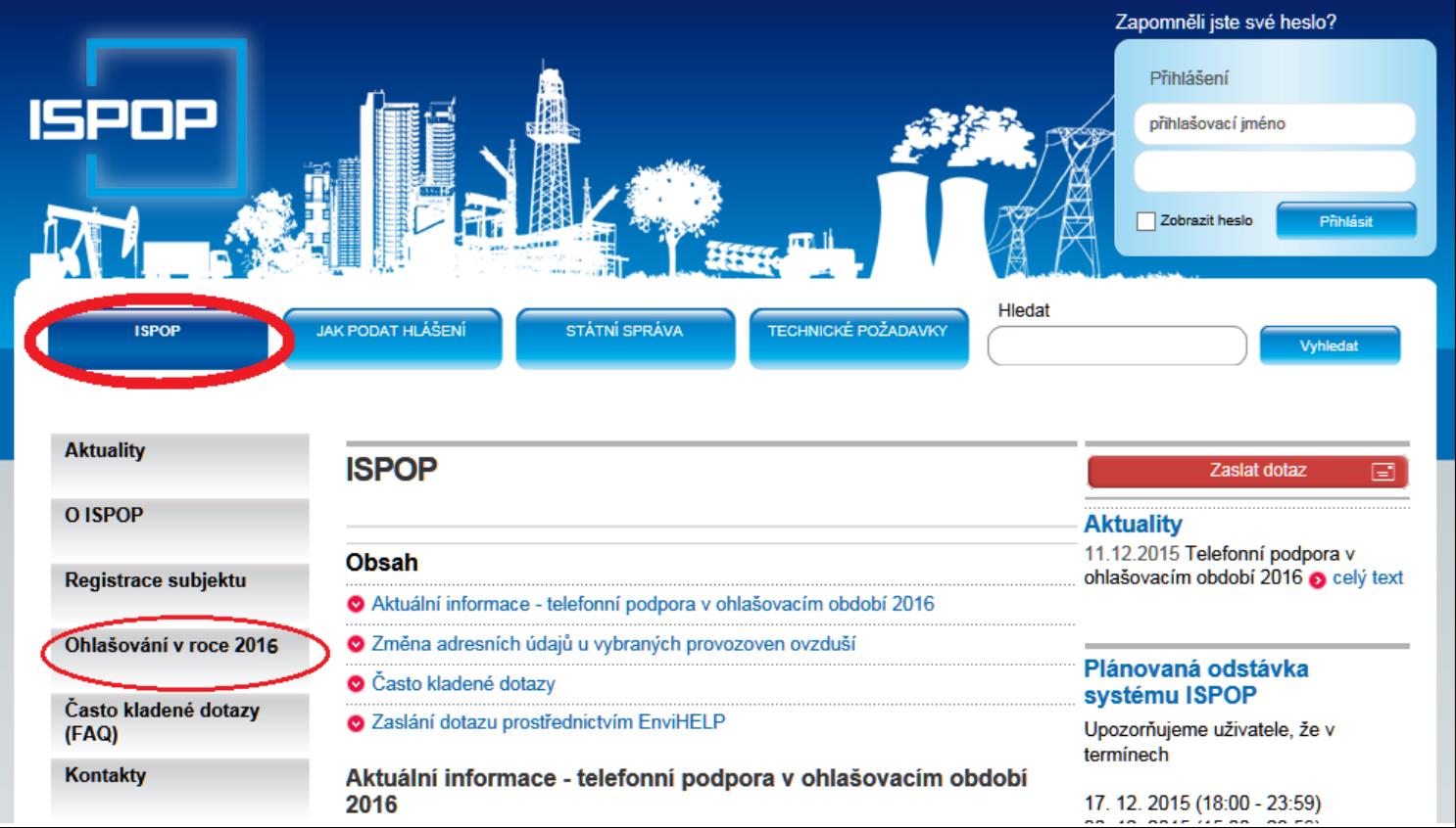 Úprava informační části webu ISPOP