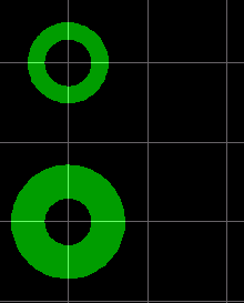 Minimální průměr plošky (Diameter) průchodu (Via) pro otvor (Drill) 0,6 mm : 1,42 mm (asi 55 mil), v prostorové tísni nejvyšší a pouze v nejnutnější oblasti pak 1,27 mm (asi 50 mil) Minimální šířka