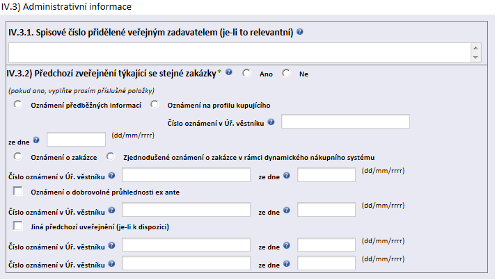 IV.3) Administrativní informace PROVOZNÍ ŘÁD - Příloha 3 IV.3.1) Spisové číslo přidělené veřejným zadavatelem (je-li k dispozici) Zadavatel uvede své vlastní číslo jednací (spisovou značku), pod