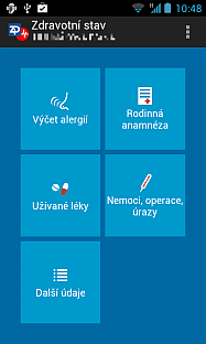 Karta života Poskytuje informace o aktuálním zdravotním stavu (alergie, rodinná anamnéza, užívané léky, chronická onemocnění, operace, úrazy, ), informace o osobních údajích a dále o ošetřujících
