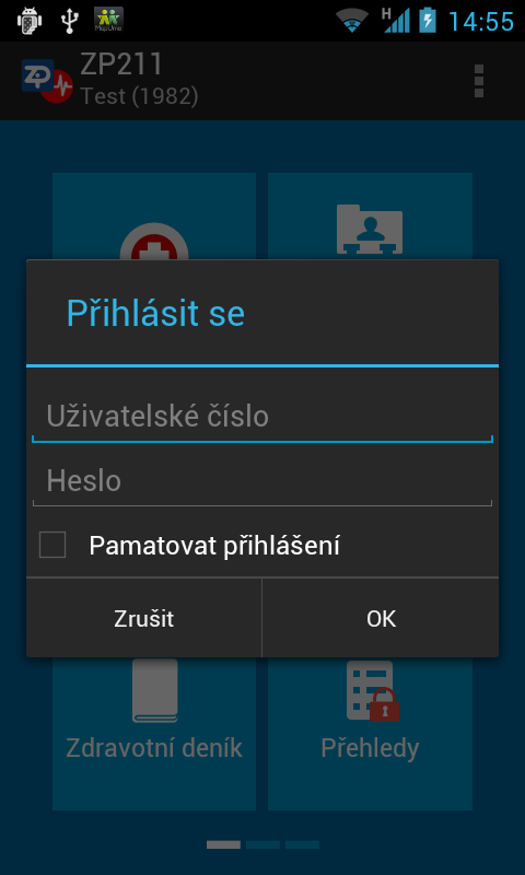 Odeslat SMS Bude odeslána SMS osobě blízké informující o stavu ohrožujícím zdraví s GPS souřadnicemi, kde se právě nacházíte.