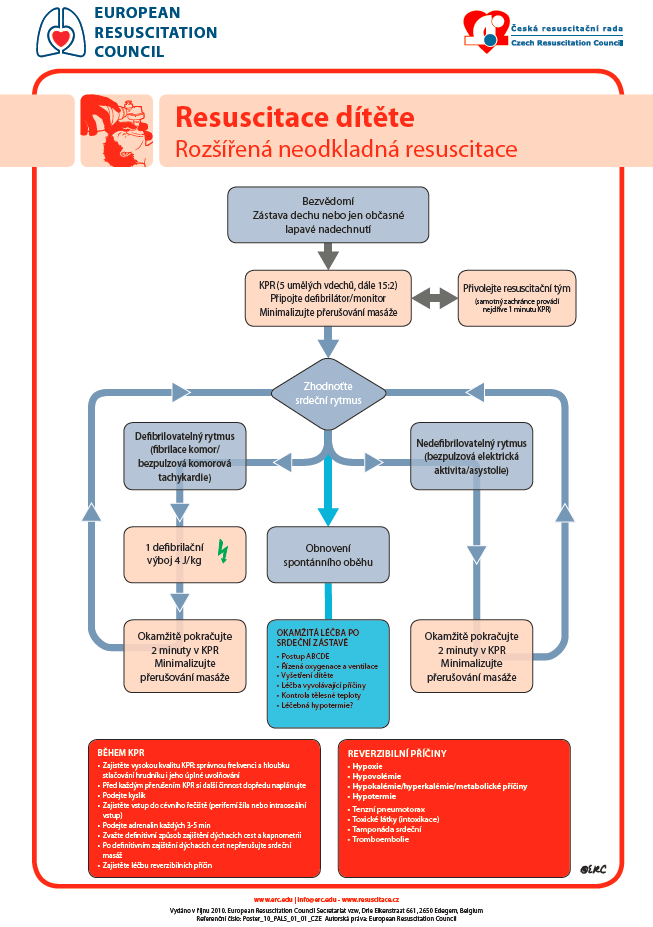 Příloha č. 4 Rozšířená neodkladná resuscitace dítěte Zdroj: Rozšířená neodkladná resuscitace.