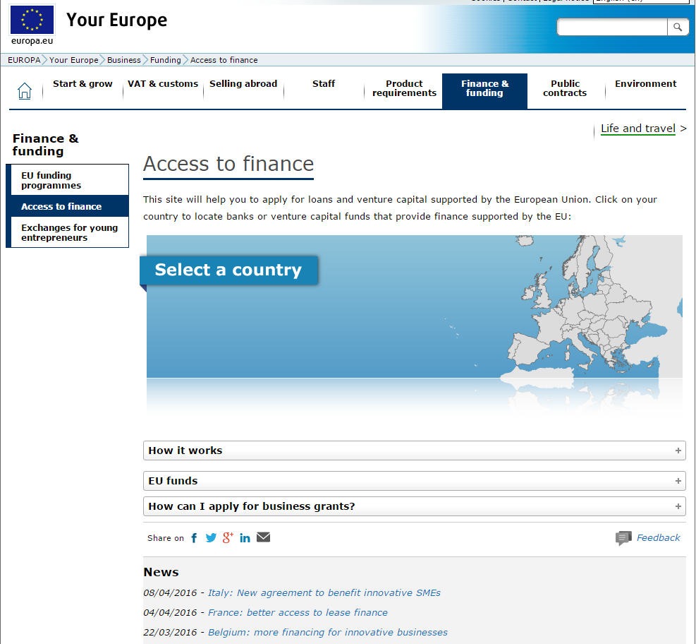 Web Access2finance http://europa.