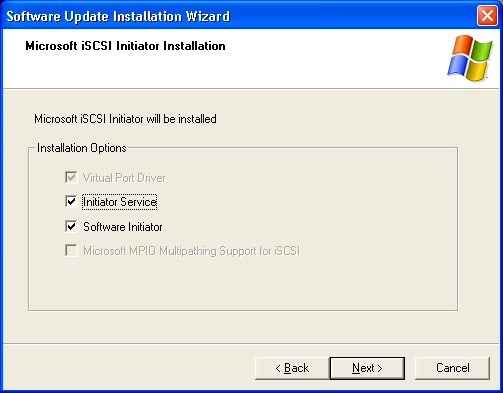 Windows 2000/XP 1. Nejprve si z webu Microsoftu (http://www.microsoft.com) stáhněte iscsi inciátor. Najdete jednoduše tak, že do vyhledávače zadáte "iscsi Initiator". 2. Jakmile se stahování dokončí, instalujte iniciátor dvojím poklepem na soubor s příponou.