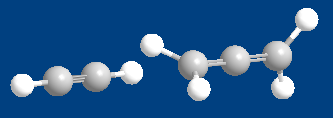 Pokud z atomu uhlíku vycházejí dvě jednoduché vazby a jedna dvojná vazba, je koordinace atomu uhlíku sousedními třemi atomy trojúhelníková (trigonální).