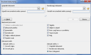 5.5. Porovnání dokumentů Dokonce i v případě, že byly v dokumentu provedeny změny bez zapnutých revizí, je možné tyto změny jednoduše zobrazit. Musíte však mít k dispozici původní verzi dokumentu.