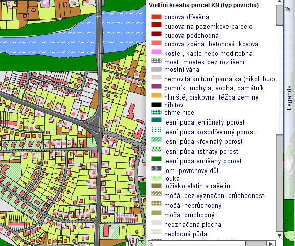 8 4.3. Parcely barvené podle druhu pozemku popisných informací KN) - obarveny parcely podle druhu pozemku uvedeném u parcel v SPI (soubor 4.4. Barvení částí