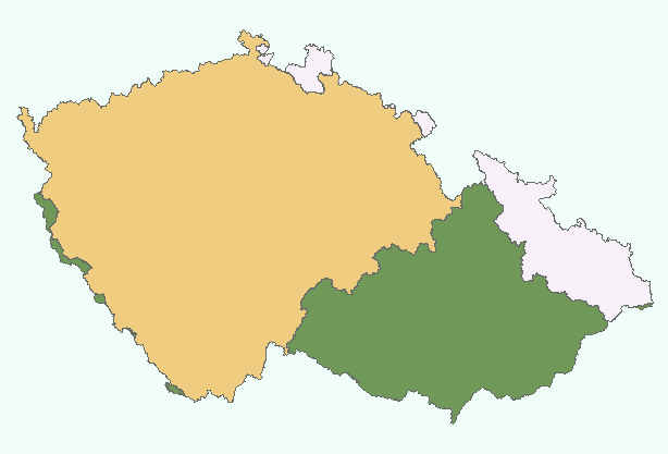 Rozpuštění hranic (Dissolve) Sloučení několika prvků do jednoho na základě shodných hodnot některého z atributů. = rozpuštění vnitřních hranic, ponechání vnějších Př.