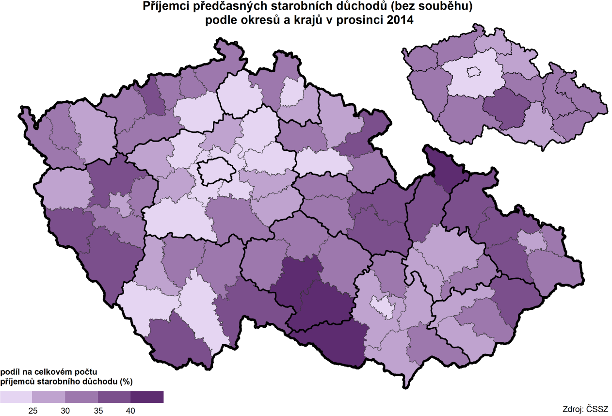 Při hodnocení vývoje a struktury počtu příjemců starobních důchodů je třeba vzít v úvahu i méně početnou skupinu osob pobírajících souběžně starobní a vdovský či vdovecký důchod.