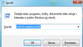 3.12. Nastavení automatického přihlašování do systému V případě, že počítač například v domácnosti využívá pouze jedna osoba nebo na něm pracují pouze lidé jimž plně důvěřujete, můžeme nastavit