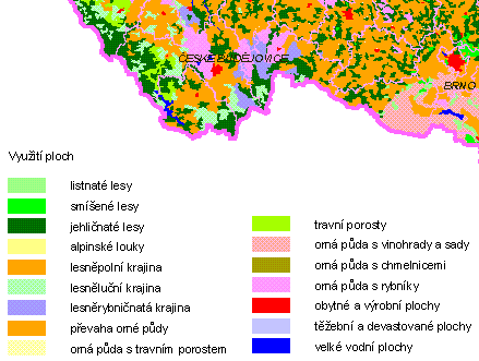 V okolí Choustníku převažuje mozaika lesů se změněnou dřevinnou skladbou, polí a luk, podle rostlinné produkce zemědělské půdy jde o oblast průměrnou: Využití krajiny je dáno kombinací jednotlivých