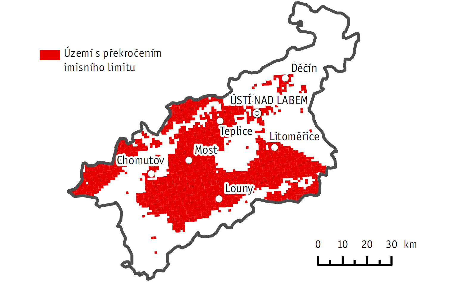 2.2 Kvalita ovzduší Ústecký kraj se dlouhodobě řadí mezi kraje se zhoršenou kvalitou ovzduší, což je dáno zejména průmyslovým charakterem kraje, lokálními topeništi a také aktuálními rozptylovými