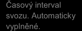 8 Moje objednávka svozu zásilek kurýrem Svozové adresy. Rolovací seznam. Datum svozu zásilek. Časový interval svozu. Automaticky vyplněné.