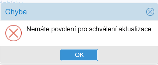 Obrázek 48: Zobrazení vytvořené aktualizace v seznamu aktualizací podsbírky Další schválení již provádí podpisový správce sbírky (v případě víceúrovňového schvalování v rámci velkých