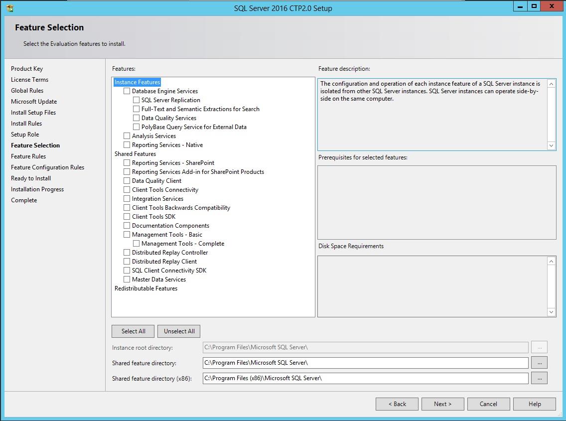 Instalace MS SQL 2016