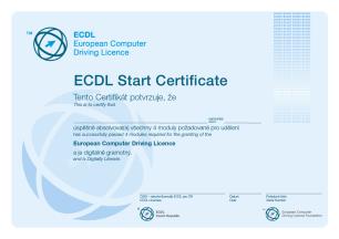 Certifikát ECDL držitel je digitálně kvalifikovaný (připravený na vstup na trh práce) Certifikát ECDL Profile seznam všech historicky úspěšně