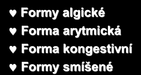 Akutní koronární syndromy Formy algické Forma