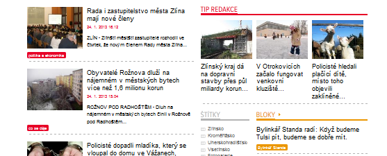 Reklamní plochy Inzertní možnosti HOMEPAGE