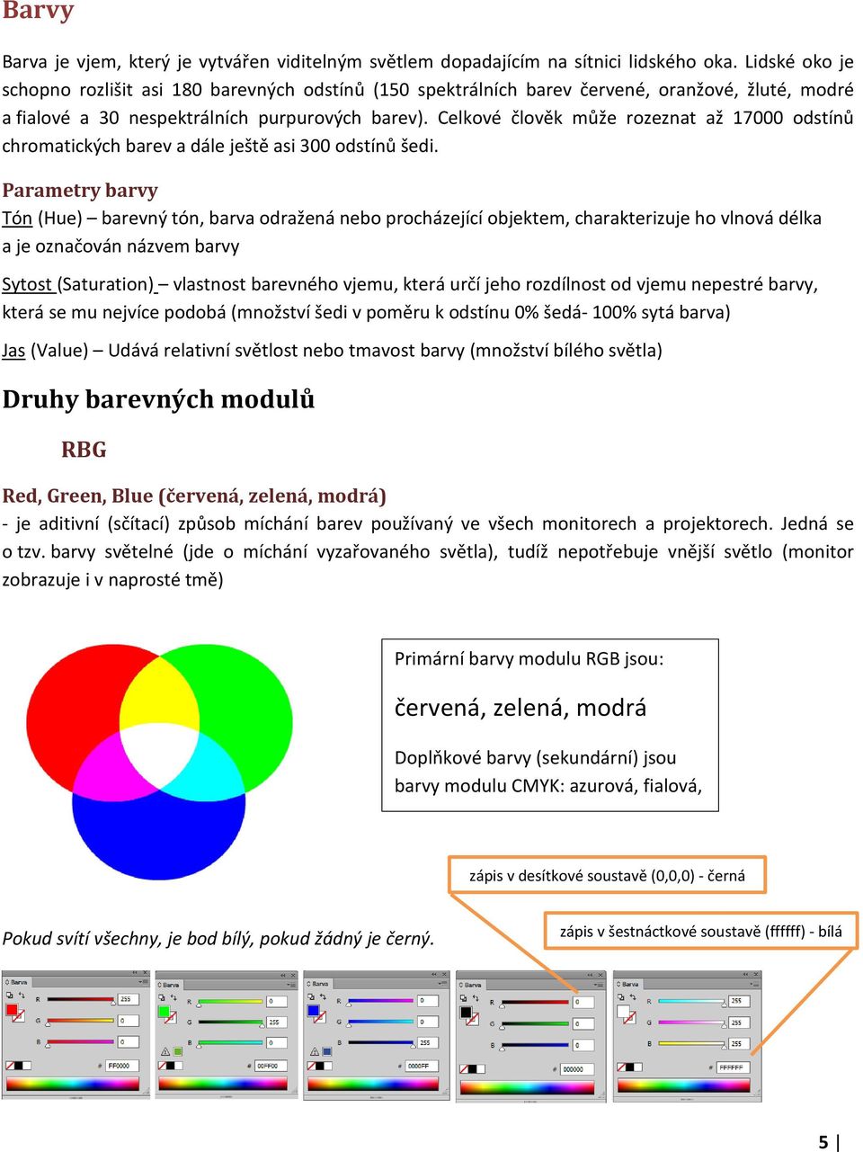 Celkové člověk může rozeznat až 17000 odstínů chromatických barev a dále ještě asi 300 odstínů šedi.