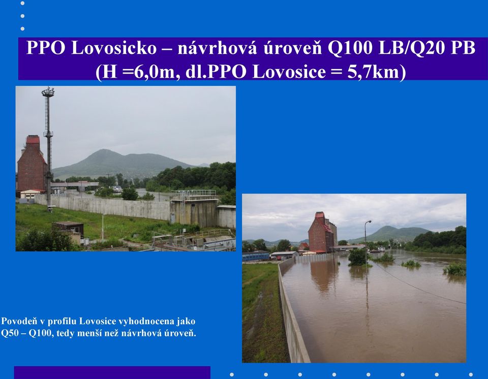ppo Lovosice = 5,7km) Povodeň v profilu