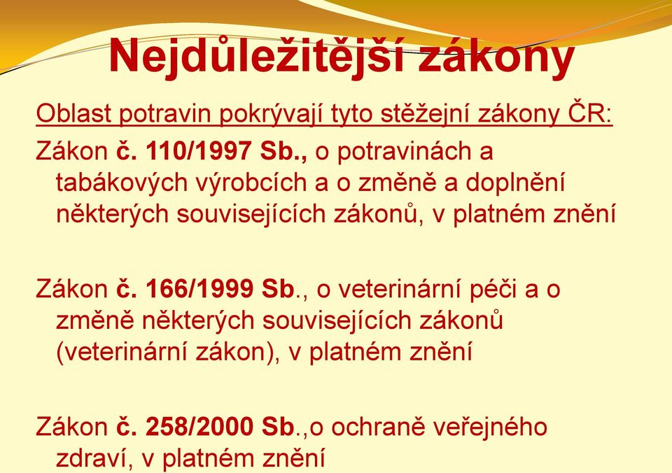 platném znění Zákon č. 166/1999 Sb.