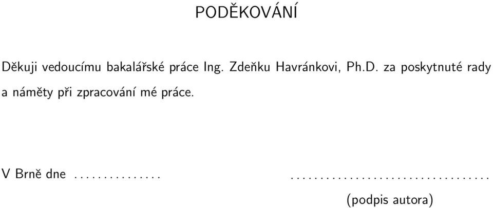 za poskytnuté rady a náměty při zpracování mé