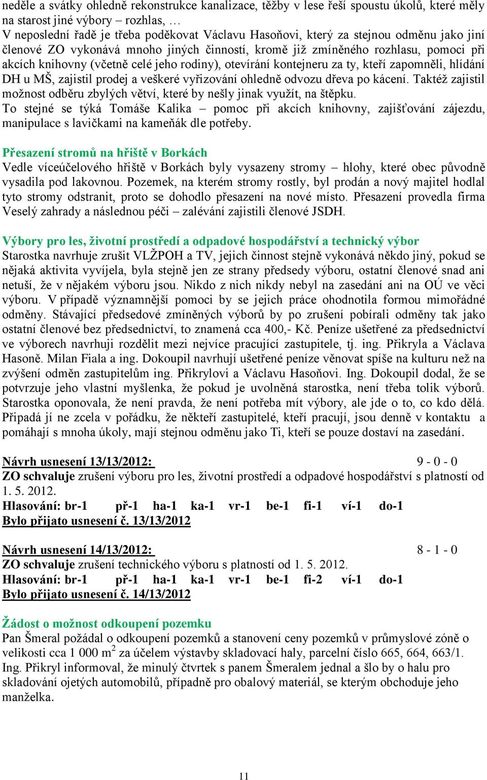 u MŠ, zajistil prodej a veškeré vyřizování ohledně odvozu dřeva po kácení. Taktéž zajistil možnost odběru zbylých větví, které by nešly jinak využít, na štěpku.