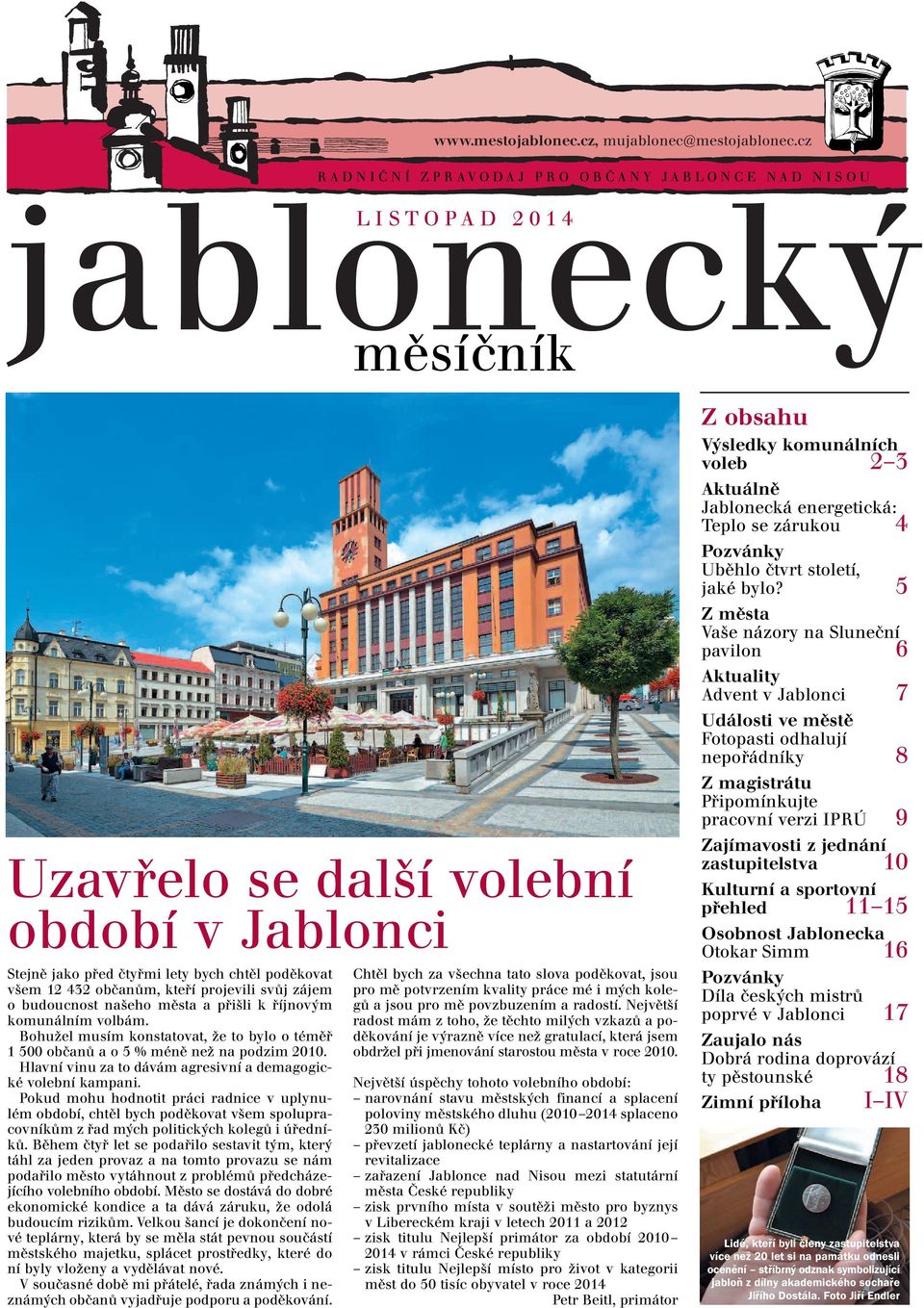 RADNIČNÍ ZPRAVODAJ PRO OBČANY JABLONCE NAD NISOU. jablonecký LISTOPAD  měsíčník - PDF Stažení zdarma