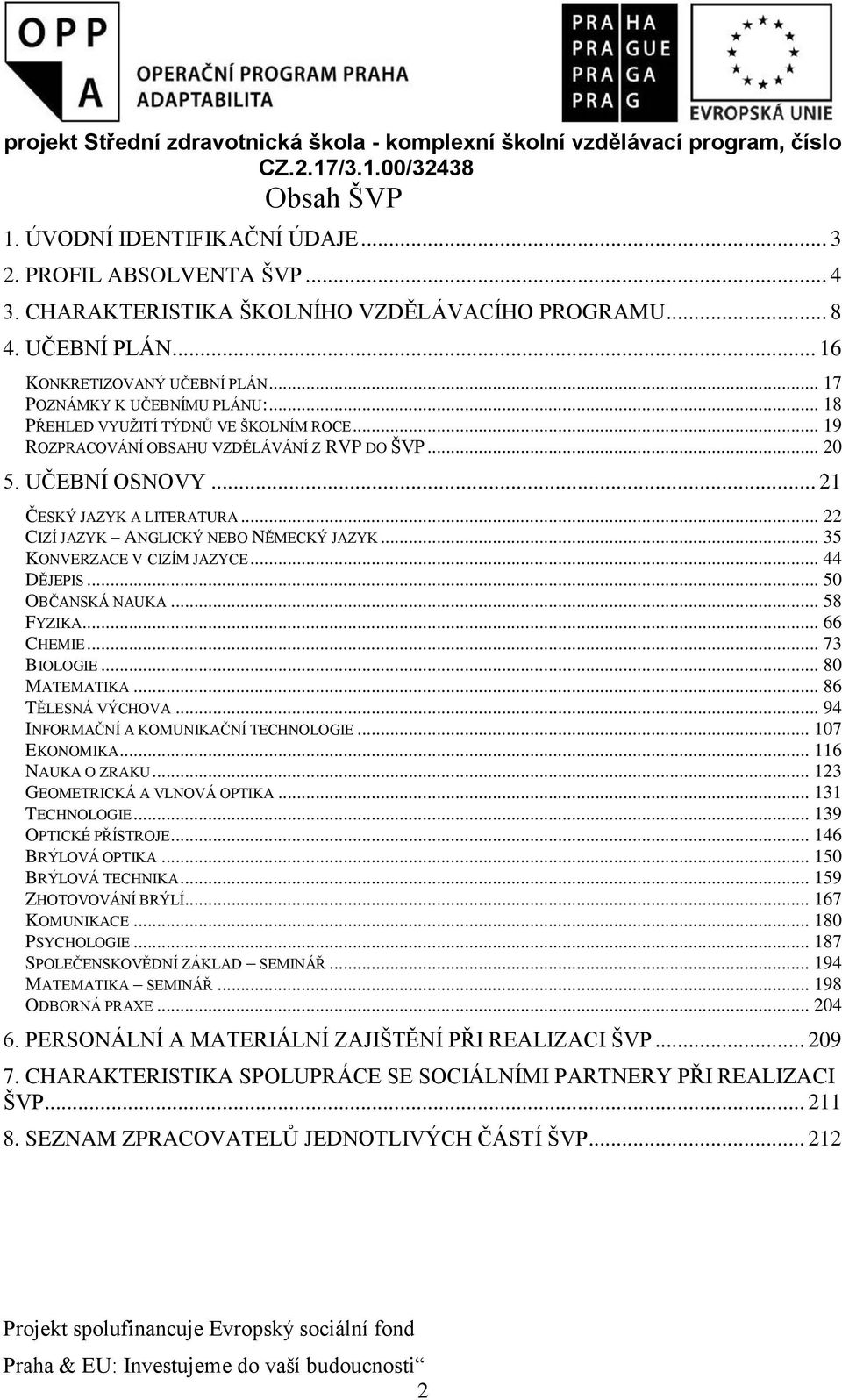 .. 22 CIZÍ JAZYK ANGLICKÝ NEBO NĚMECKÝ JAZYK... 35 KONVERZACE V CIZÍM JAZYCE... 44 DĚJEPIS... 50 OBČANSKÁ NAUKA... 58 FYZIKA... 66 CHEMIE... 73 BIOLOGIE... 80 MATEMATIKA... 86 TĚLESNÁ VÝCHOVA.