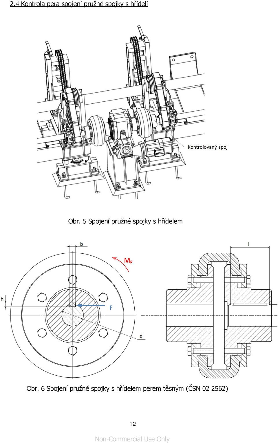 5 Spojení pružné spojky s hřídelem Obr.
