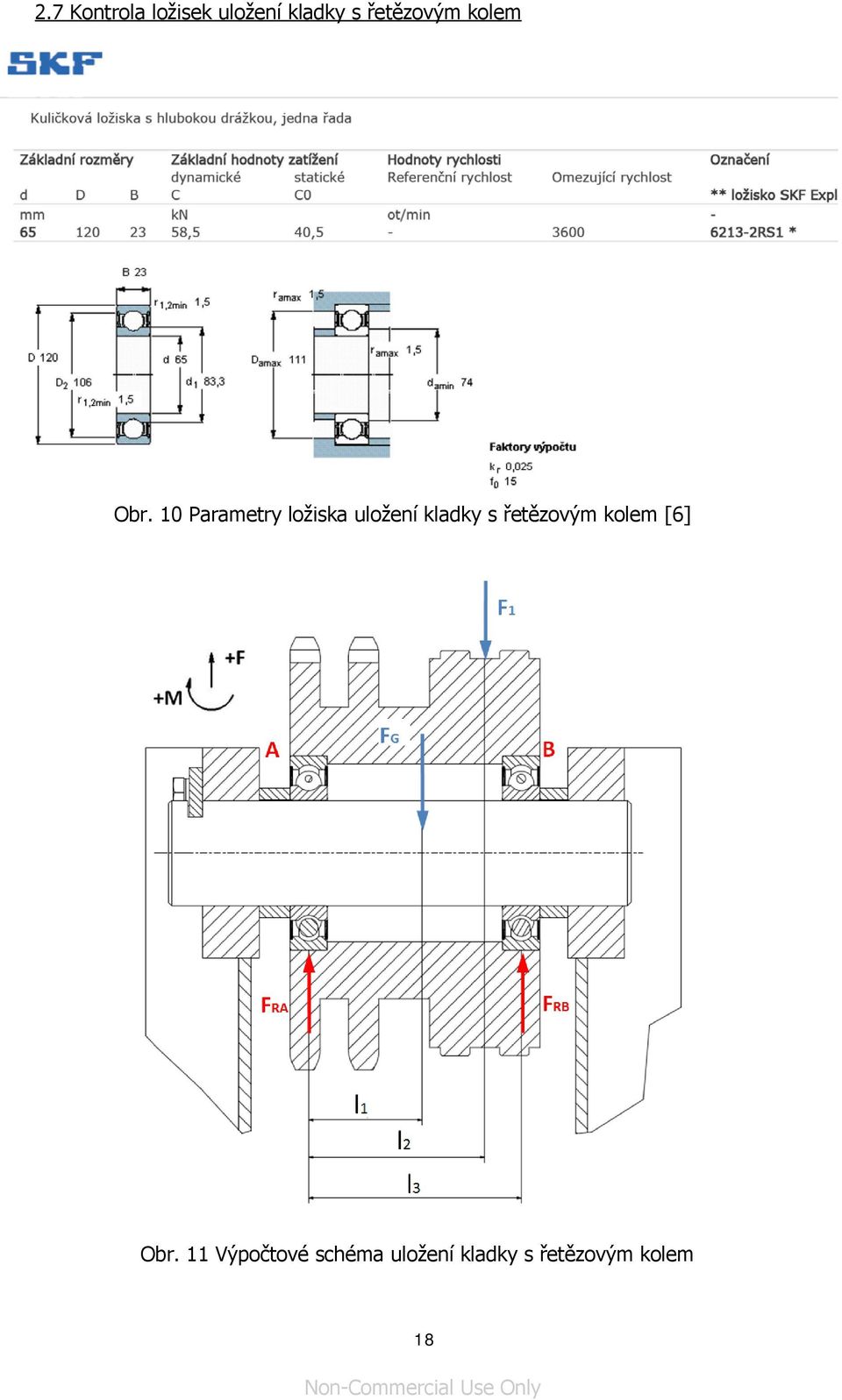 10 Parametry ložiska uložení kladky s