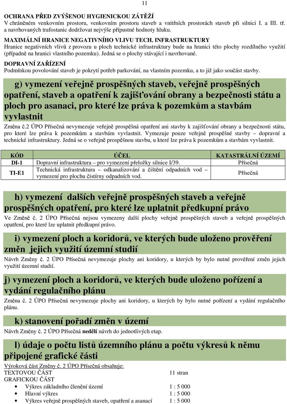 INFRASTRUKTURY Hranice negativních vlivů z provozu u ploch technické infrastruktury bude na hranici této plochy rozdílného využití (případně na hranici vlastního pozemku).