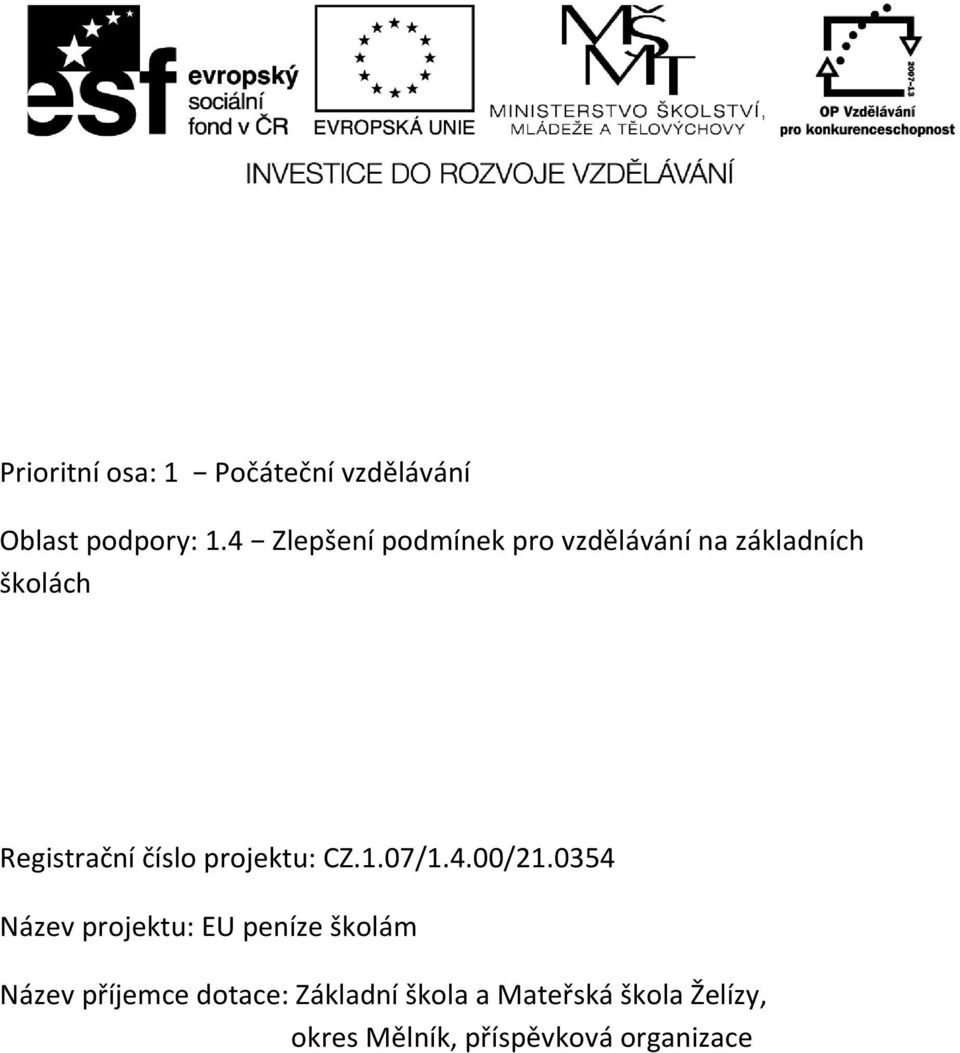 číslo projektu: CZ.1.07/1.4.00/21.