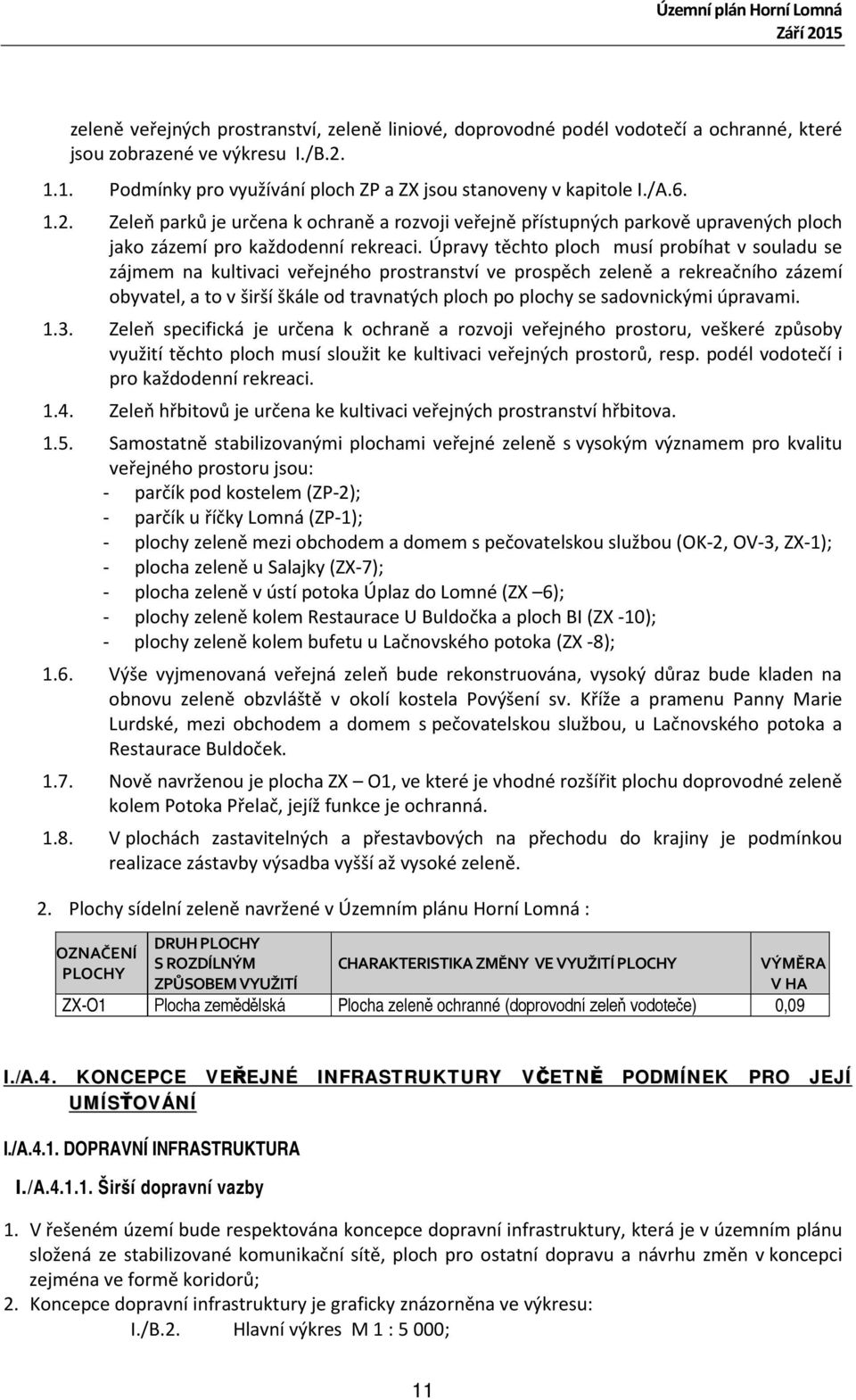 Úpravy těchto ploch musí probíhat v souladu se zájmem na kultivaci veřejného prostranství ve prospěch zeleně a rekreačního zázemí obyvatel, a to v širší škále od travnatých ploch po plochy se