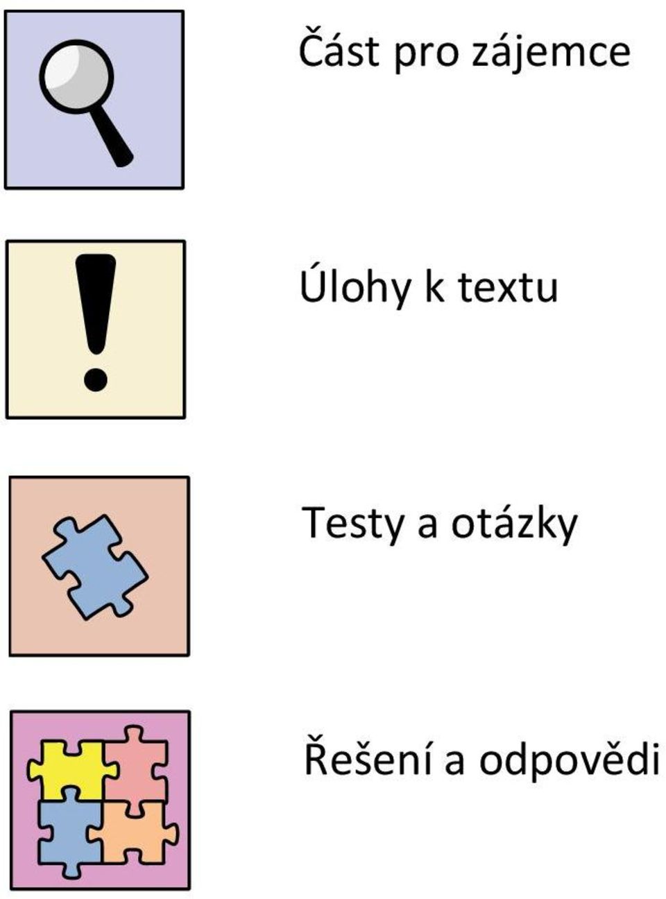 textu Testy a