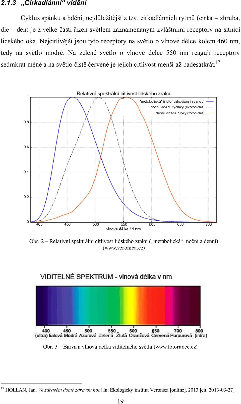 Nejcitlivější jsou tyto receptory na světlo o vlnové délce kolem 460 nm, tedy na světlo modré.