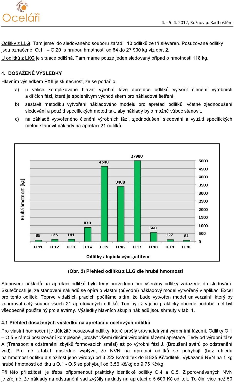 DOSAŽENÉ VÝSLEDKY Hlavním výsledkem PXII je skutečnost, že se podařilo: a) u velice komplikované hlavní výrobní fáze apretace odlitků vytvořit členění výrobních a dílčích fází, které je spolehlivým