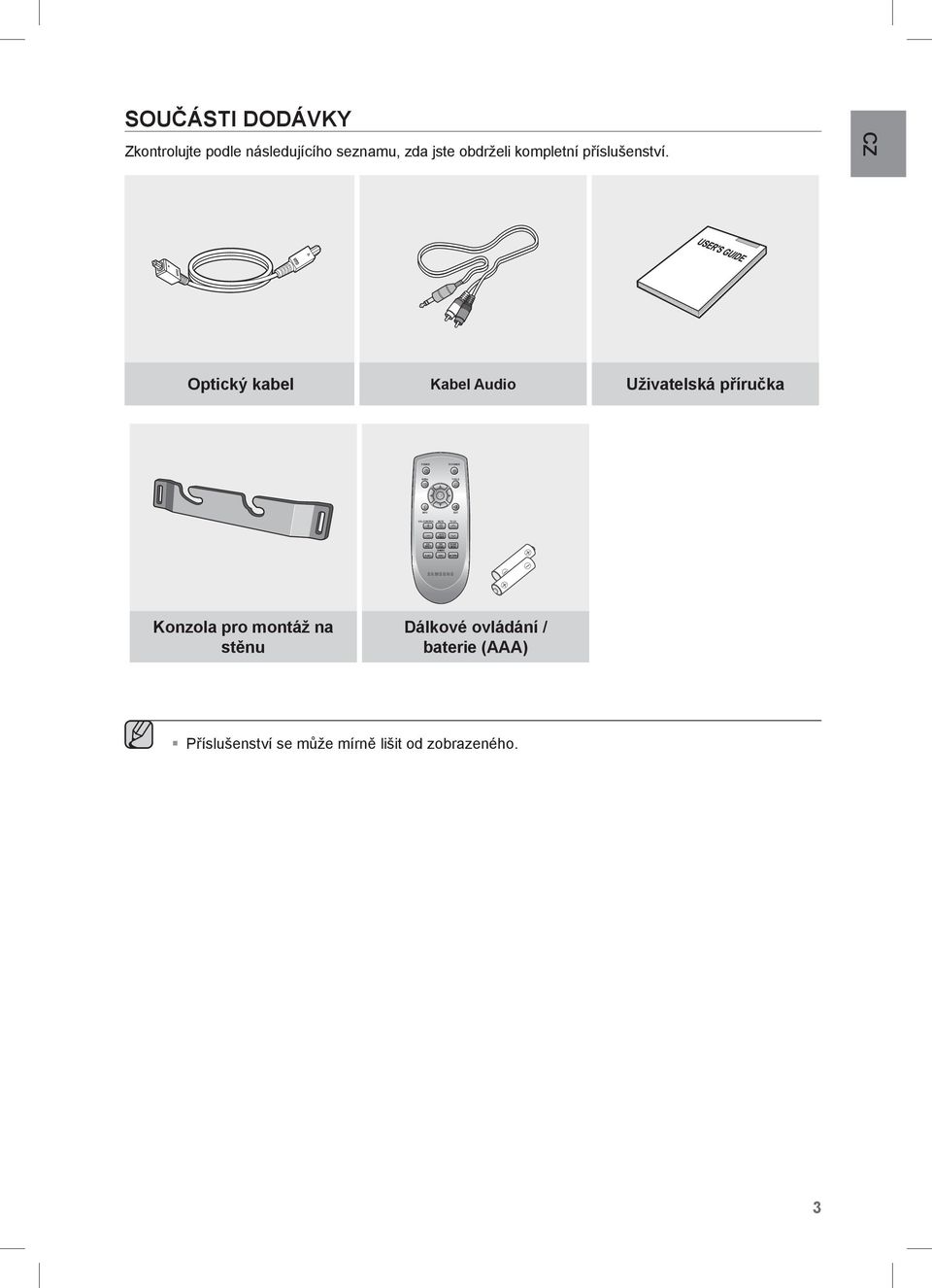CZ Optický kabel Kabel Audio Uživatelská příručka Konzola pro