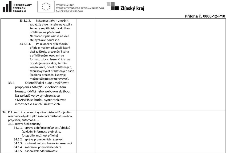 Prezenční listina obsahuje název akce, termín konání akce, počet přihlášených, tabulkový výčet přihlášených osob (šablonu prezenční listiny je možno uživatelsky upravovat). 33.4.