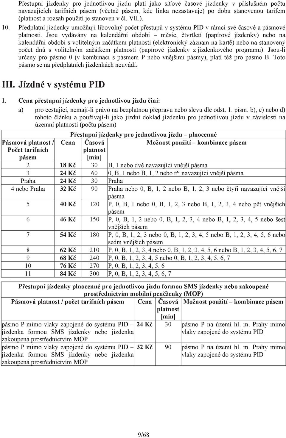 Jsou vydávány na kalendá ní období m síc, tvrtletí (papírové jízdenky) nebo na kalendá ní období s volitelným za átkem i (elektronický záznam na kart ) nebo na stanovený po et dn s volitelným za